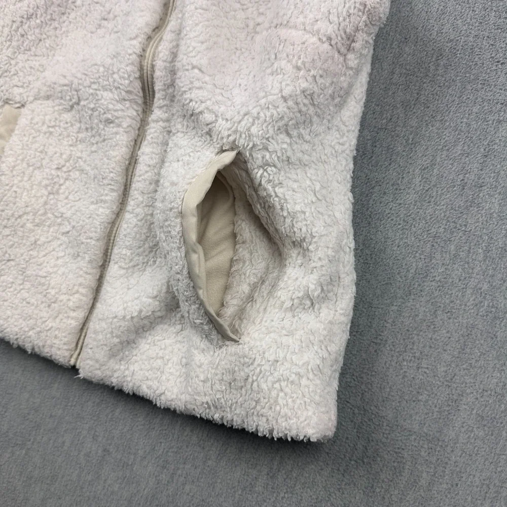 Patagonia Vest Women Small White Los‎ Gatos Fleece Full Zip Fuzzy Pocket 25215 - Picture 11 of 13